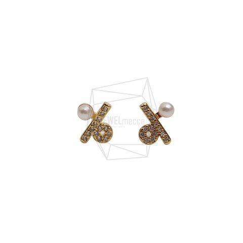 ERG-2664-G【2個入り】キュービックバーピアス/Cubic bar Post Earrings