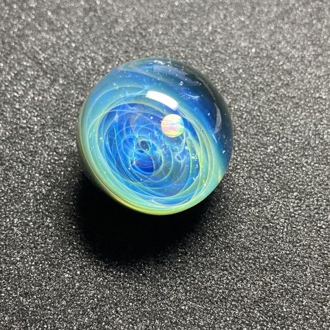 【JINガラス 気まぐれ試作室】 宇宙の螺旋 ホワイトオパール ブルーグリーン