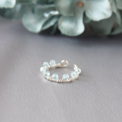 Circle Cuff（Skyblue Topaz）-片耳-