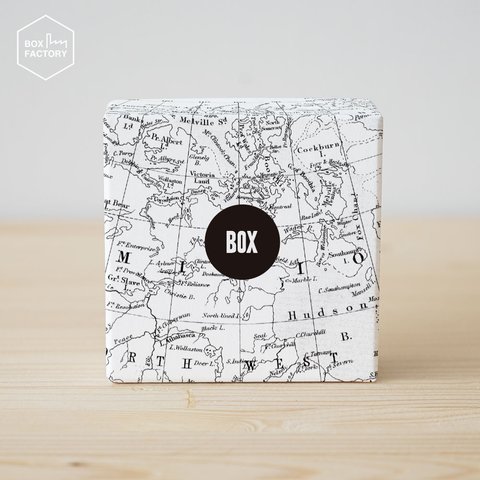 1箱180円【24color】名入れデザインBOX〜vintage map〜 [b20015]