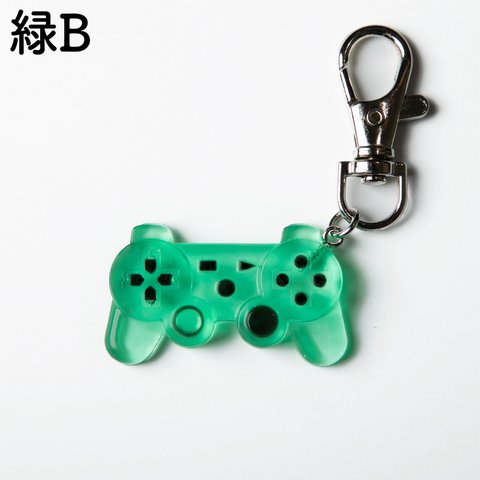 名入れ キーホルダー／アンブレラマーカー 【ゲームコントローラー】緑