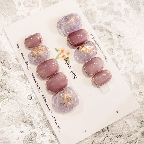 spring purple drop　ネイルチップ