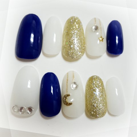 Starネイルチップ Azure