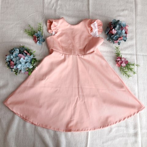 日本製綿100% Frill A-line Dress (pink)