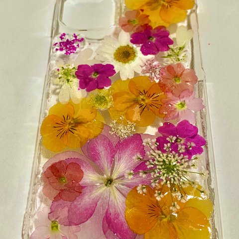 押し花iPhone11Proスマホケース