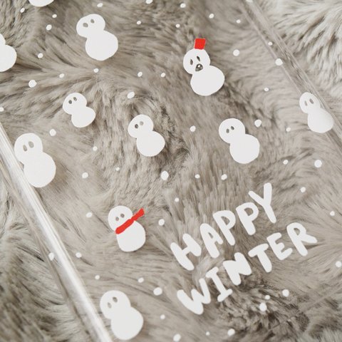 【iPhone】雪だるまの透明スマホケース