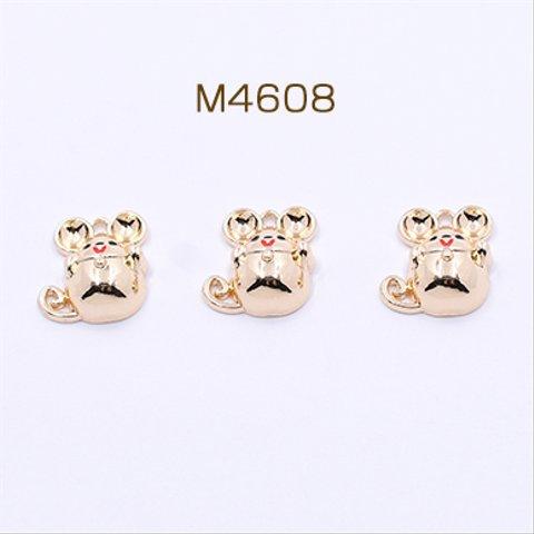 M4608  12個   エポチャーム ねずみ 15×16mm ゴールド 3×【4ヶ】