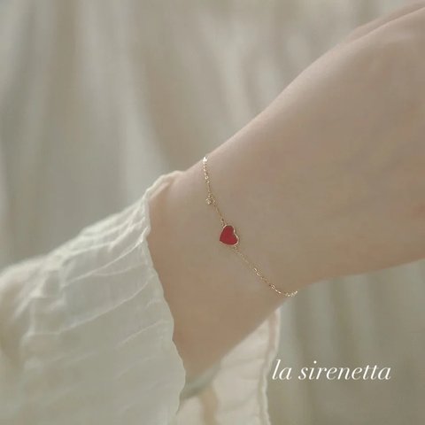 受注製作 ブレスレット ＊ red heart bracelet