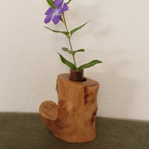 木製 一輪挿し 花瓶 さるすべりハンドメイド