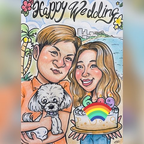 似顔絵オーダー♫  家族や大切な方へ記念日プレゼント♡ 還暦　古希　喜寿祝い　結婚式　ウェルカムボード　誕生日　出産祝いなどありがとうの気持ちを込めて💕✨