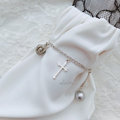 crown × cross bracelet