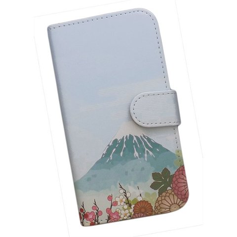 手帳型 スマホケース 全機種対応 和柄 花柄 富士山 風景 梅 菊 牡丹 霞 202