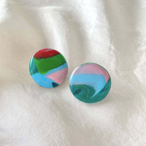 私だけの模様　green  No.1　ピアス・イヤリング｜My Own Pattern Earrings green No.1