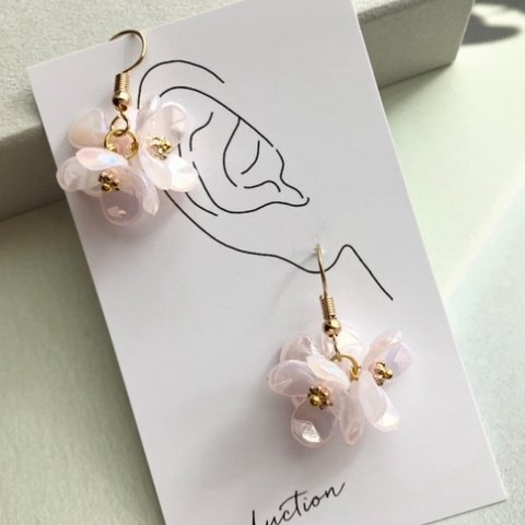 no.85 ピアス イヤリング 桜 さくら ブロッサム 桃色 春