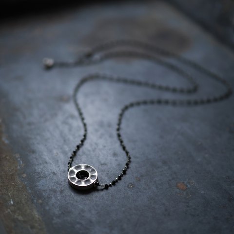 -Donut silver- braid long necklace