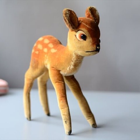 ドイツ製 Steiff ヴィンテージ かわいいバンビ 子鹿 ディズニー Disney Bambi ぬいぐるみ フィギュア アンティーク_240307 ig3794