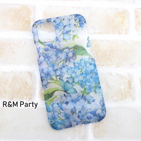 淡蒼 紫陽花2柄スマホケース★iPhoneSE/iPhone8/iPhone12/iPhone11/iPhone13/iPhone14/iPhoneXR/iPhone12mini