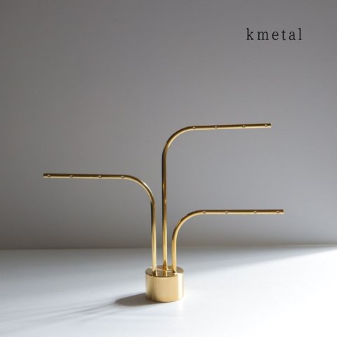 ピアススタンド アクセサリースタンド ディスプレイ 真鍮 シンプル 高級 シンプル 展示 おしゃれ かわいい【R型L 3本】kmetal