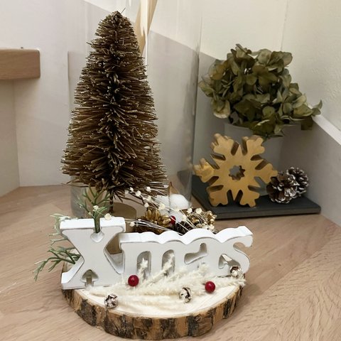 1点限定販売☆クリスマスツリー大＆XMASセット　ウッドオブジェ  置物　木製