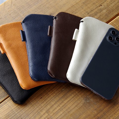 《LIONA》レザースリーブケース Wide　iPhone・スマホケース　《5colors》