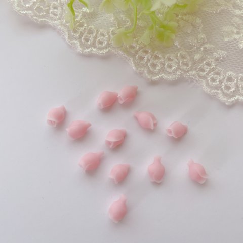 小さな花  穴なし　つぼみ　ピンク　ローズ　ミニサイズ　パーツ  19