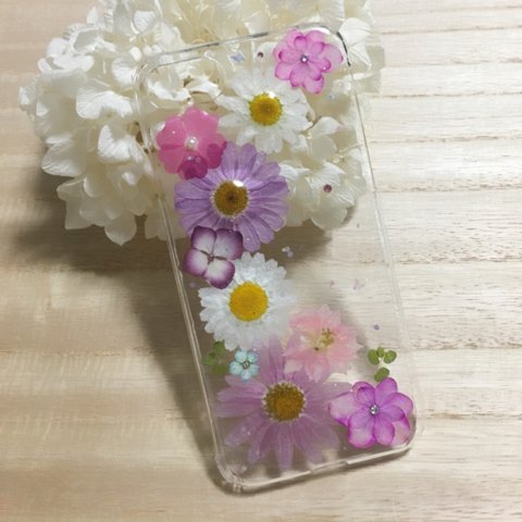 【受注制作】お花いっぱいマーガレットのiPhoneケース㉚