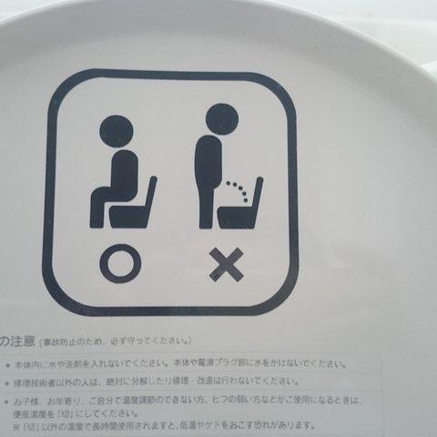 ピクトグラム　トイレ蓋用啓蒙カッティングステッカー