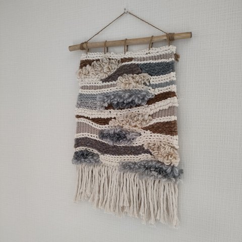 hand weaving tapestry ◎マクラメと毛糸のタペストリー