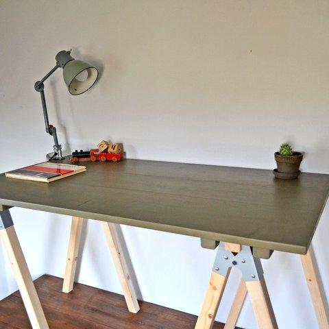 Military khaki Sawhorse  Table 120 