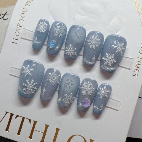 Lilith_nail★ジェルネイルチップ★付け爪★クリスマスシリーズ★雪