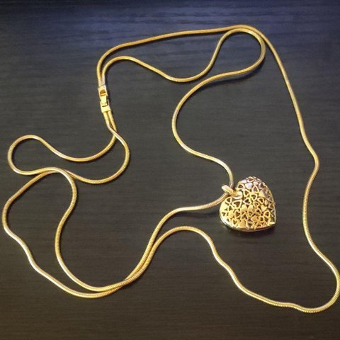 Italy Heart Gold Heart Double Chain Necklace Italy