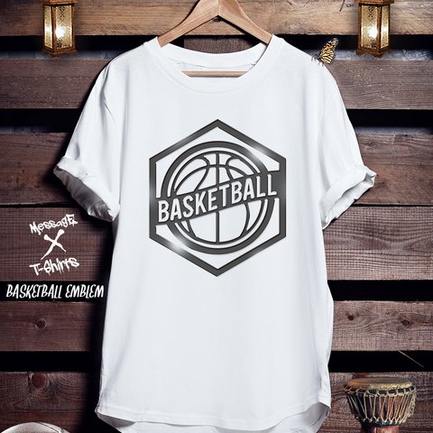 バスケTシャツ「BASKETBALL EMBLEM」