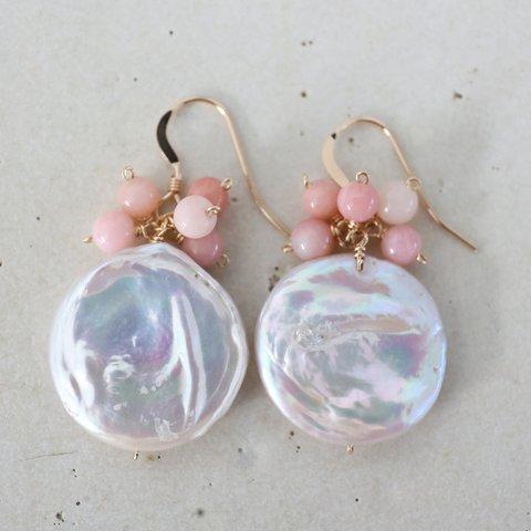  14KG pearl pinkopal pierce[kgf5232]