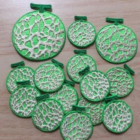 メロン刺繍ワッペン  特大