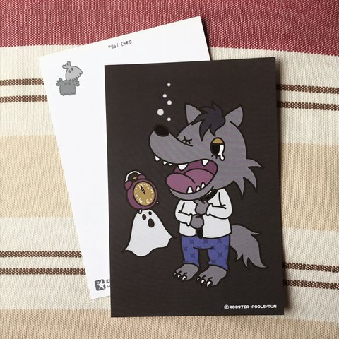 ハロウィンのポストカード -オオカミ男-