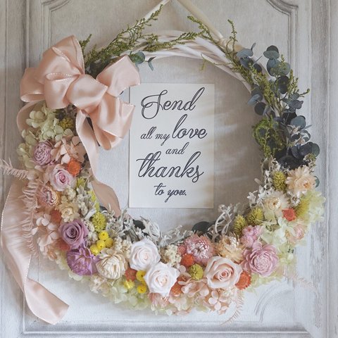 パステルカラーのwreath   bouquet