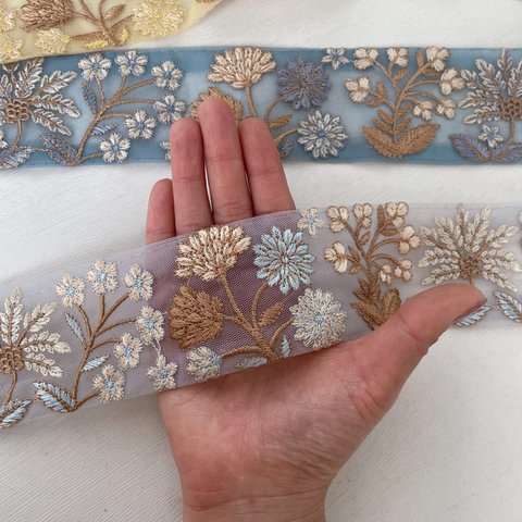 【インド刺繍リボン】幅6cm 2024041902-2