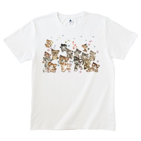 【送料無料】15匹の猫Tシャツ＊プリントTシャツ