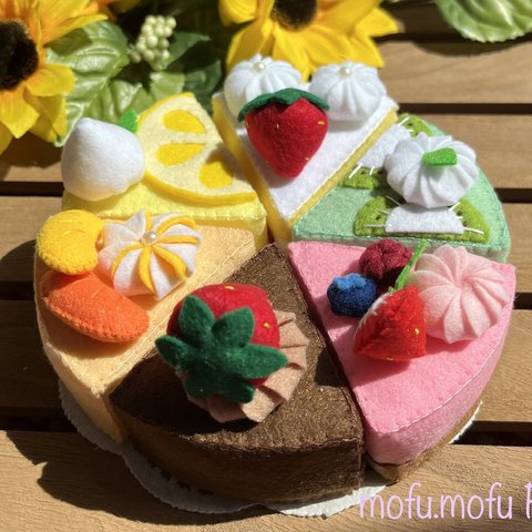 フェルトおままごと　ショートケーキセット