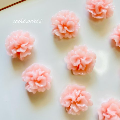 10個　牡丹　花　高品質　デコパーツ　樹脂　（ピンク）#420