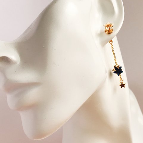 【2way】meteor  earrings(blue)