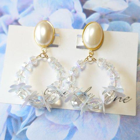 (イヤリング)✨clear wreath✨ K688-15E