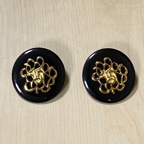 ●25㎜● GOLD  BLACK ROUND BOTTUN