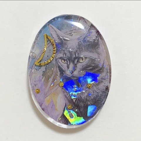 レジンアクセサリー　ねこ　動物　レジン　［213］ヘアゴム　ポニーフック　ペンダントトップ　ブローチ　金具変更可