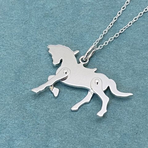 Wood Horse 2 Pendant Silver (Order Production)