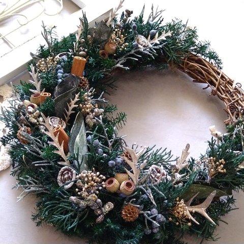 【特集掲載】☆2023 christmas wreath☆大人クリスマス 贈り物  ナチュラル  クリスマスリース