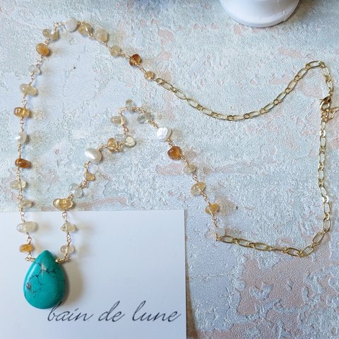 (ネックレス)✨stone drop✨ K582ｰ03