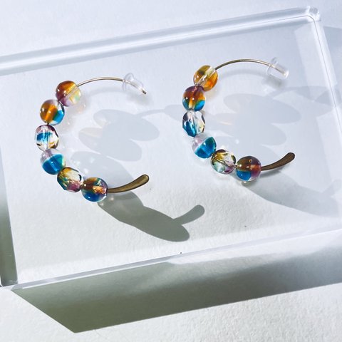 世界にただ一つ　Czech Glass Beads Earrings -OOAK- チェコガラス　チェコビーズ　ピアス