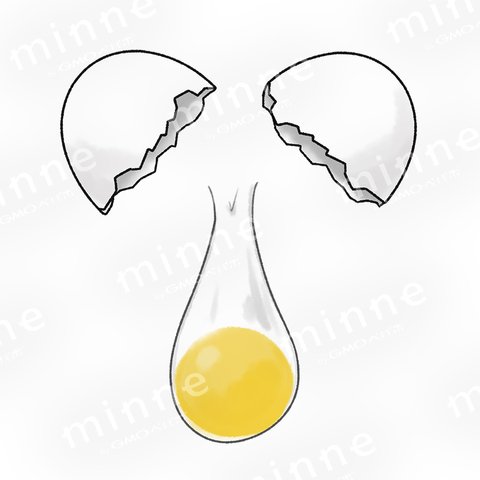 卵を割る 白玉 （イラスト素材）I_34