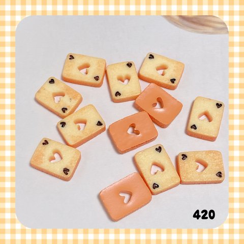 【420】 デコパーツ ミニチュア トランプ型クッキー ♡ 